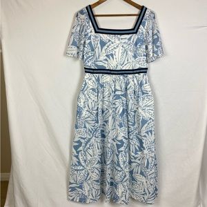 Boden Blue White Stripe Detail Maxi Dress Size 8R